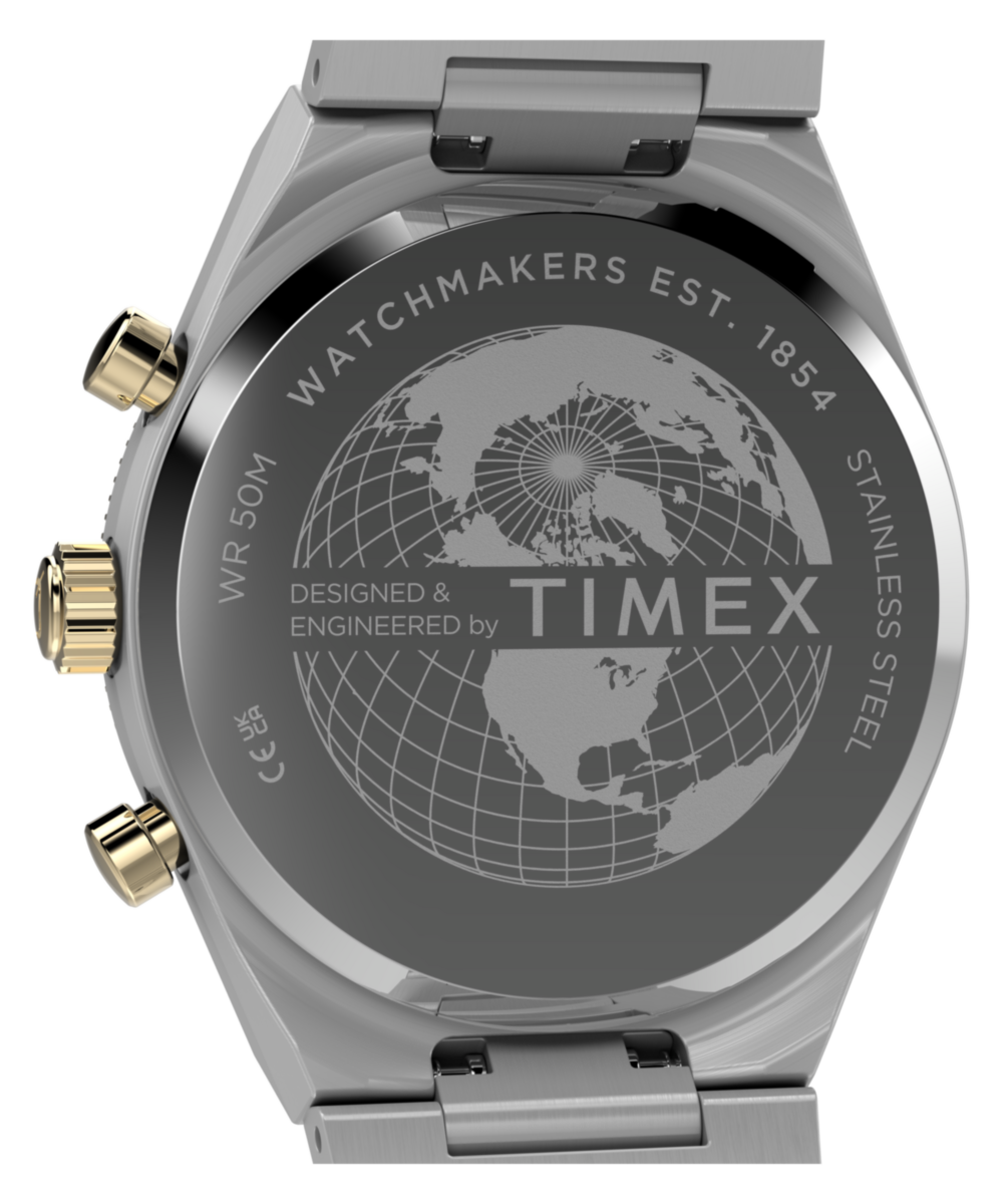 Timex Q Timex Continental Chronograph 36mm Stainless Steel Bracelet Watch
