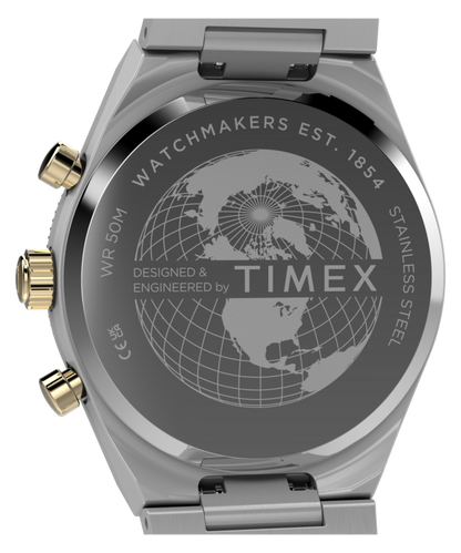 Timex Q Timex Continental Chronograph 36mm Stainless Steel Bracelet Watch