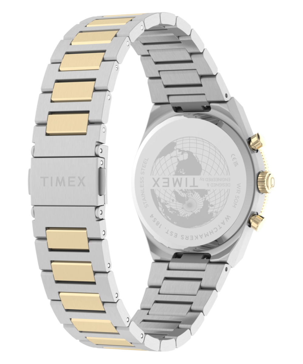 Timex Q Timex Continental Chronograph 36mm Stainless Steel Bracelet Watch