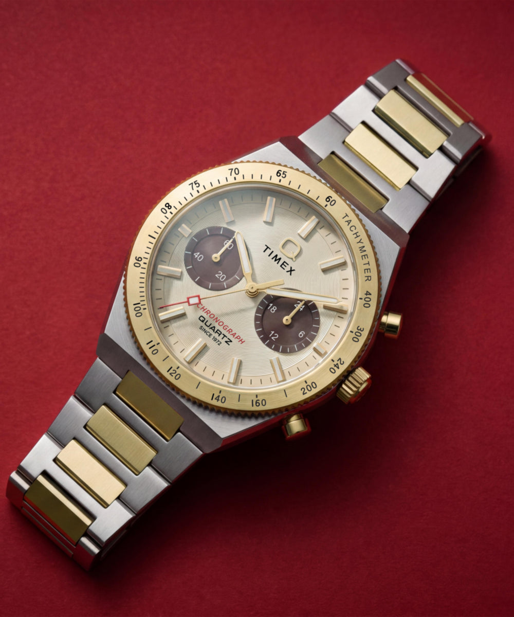 Timex Q Timex Continental Chronograph 36mm Stainless Steel Bracelet Watch