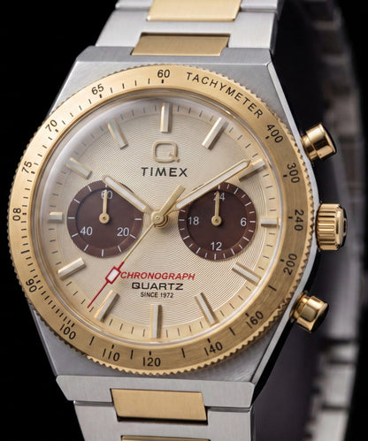 Timex Q Timex Continental Chronograph 36mm Stainless Steel Bracelet Watch