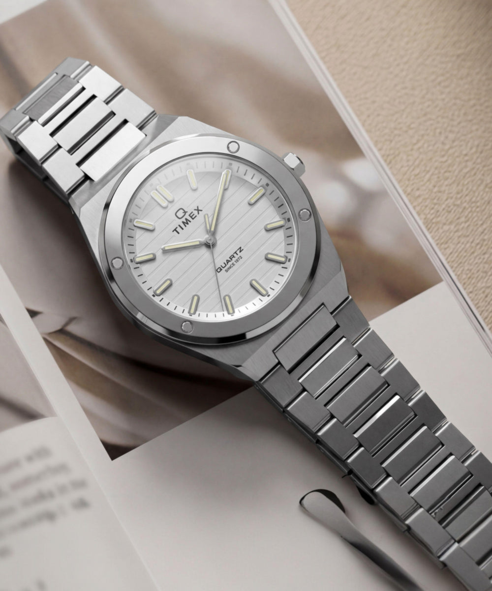 Timex Q Timex Marbella 34mm Stainless Steel Bracelet Watch
