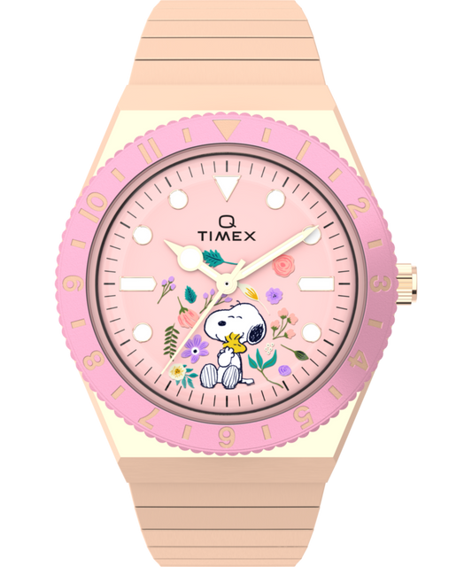 Timex Peanuts Q Timex In Bloom 36mm Stainless Steel Expansion Band Watch