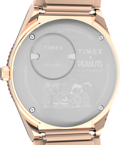 Timex Peanuts Q Timex In Bloom 36mm Stainless Steel Expansion Band Watch