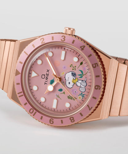 Timex Peanuts Q Timex In Bloom 36mm Stainless Steel Expansion Band Watch