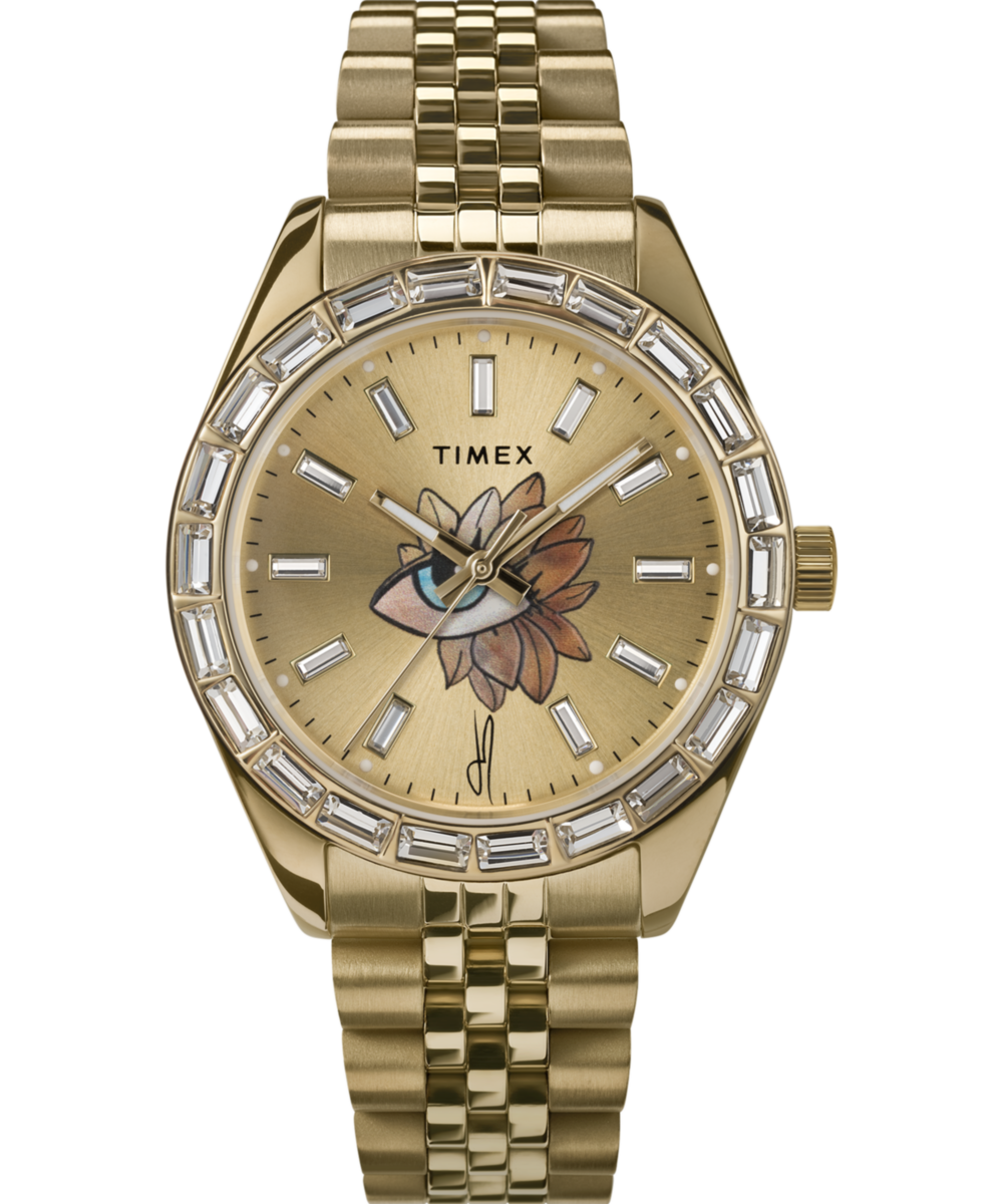 Timex Timex Legacy x Jacquie Aiche Gold Sunray Dial with Tribe Eye 36mm Watc
