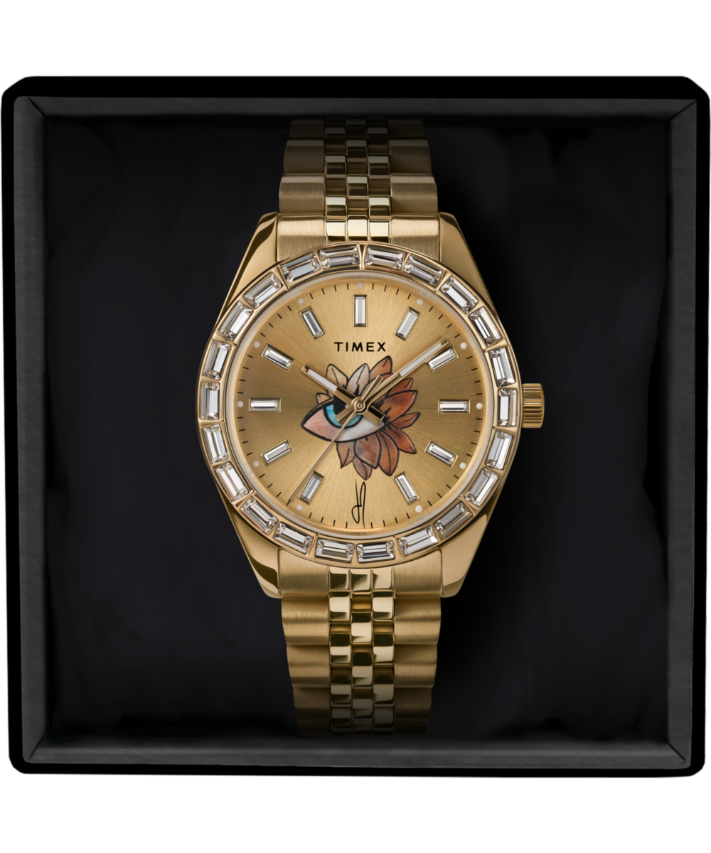Timex Timex Legacy x Jacquie Aiche Gold Sunray Dial with Tribe Eye 36mm Watc