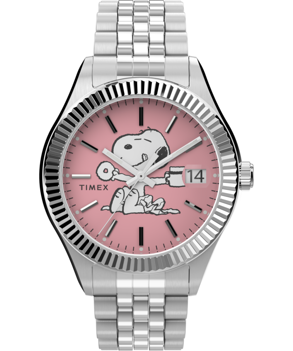 Timex Peanuts x Timex Legacy 34mm Stainless Steel Bracelet Watch