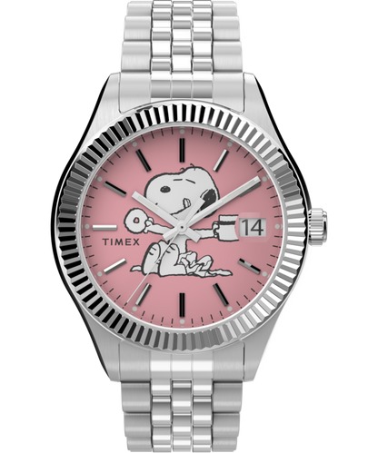 Timex Peanuts x Timex Legacy 34mm Stainless Steel Bracelet Watch