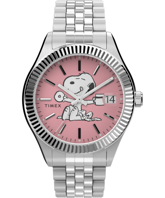 Timex Peanuts x Timex Legacy 34mm Stainless Steel Bracelet Watch
