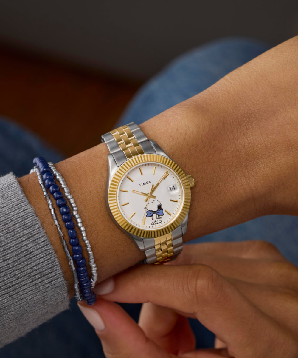 Timex Peanuts x Timex Legacy Bowtie 34mm Stainless Steel Bracelet Watch