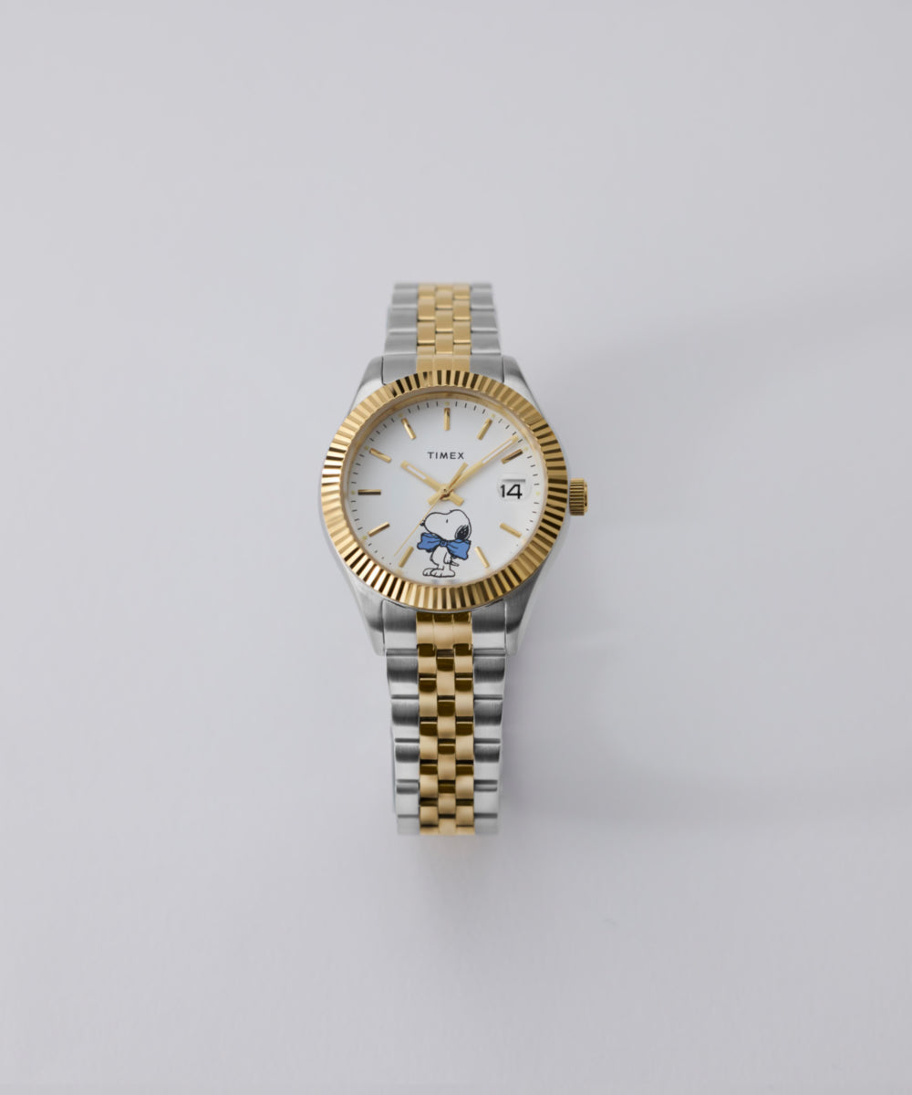 Timex Peanuts x Timex Legacy Bowtie 34mm Stainless Steel Bracelet Watch