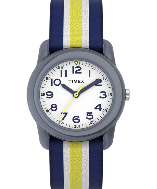Timex TIMEX TIME MACHINES 29mm Blue/Yellow Stripe Elastic Fabric Kids Watch