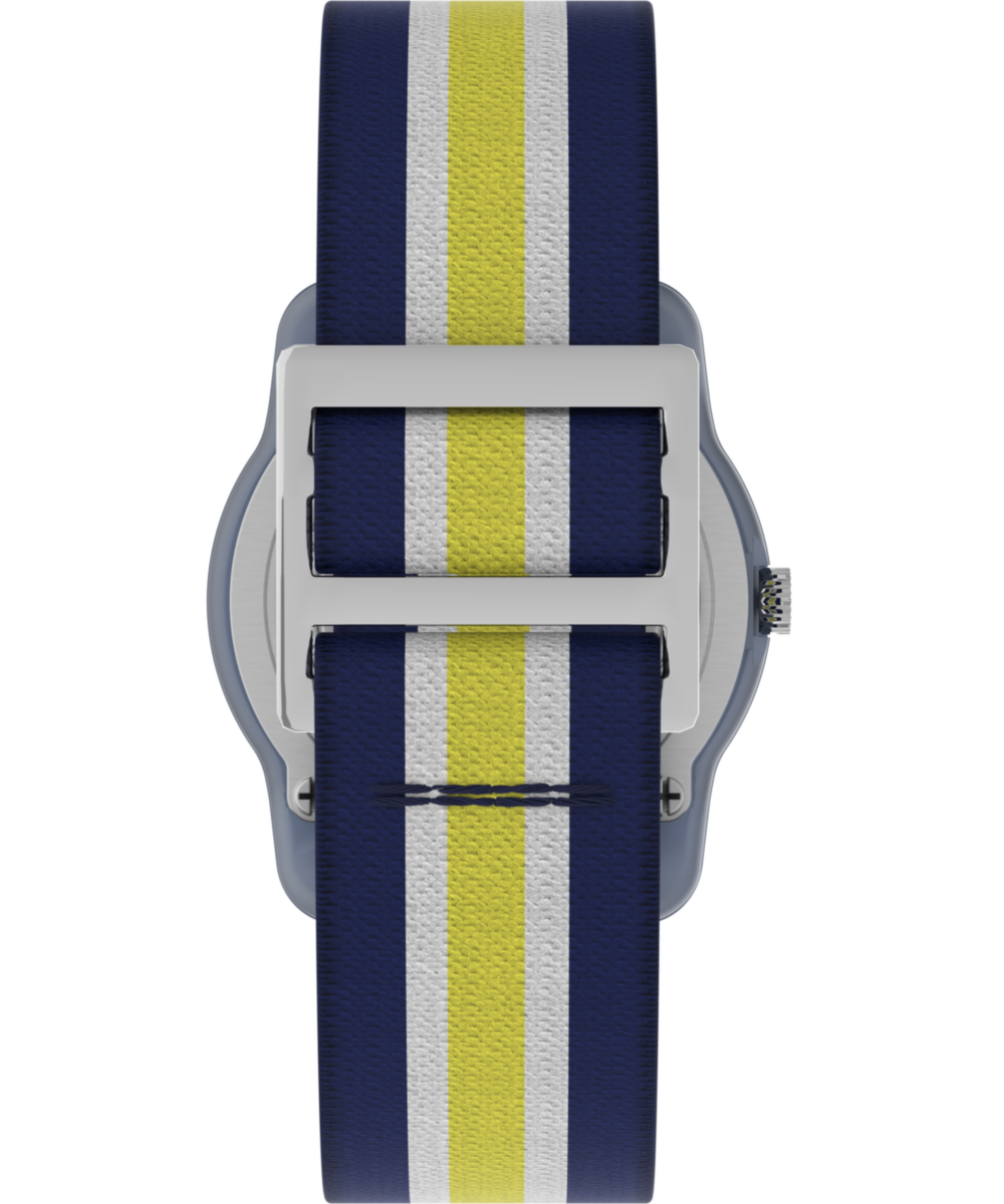 Timex TIMEX TIME MACHINES 29mm Blue/Yellow Stripe Elastic Fabric Kids Watch