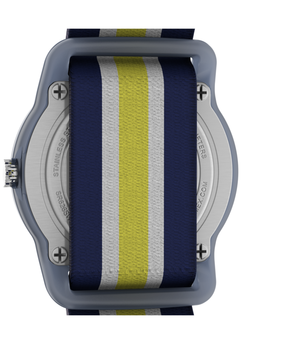 Timex TIMEX TIME MACHINES 29mm Blue/Yellow Stripe Elastic Fabric Kids Watch