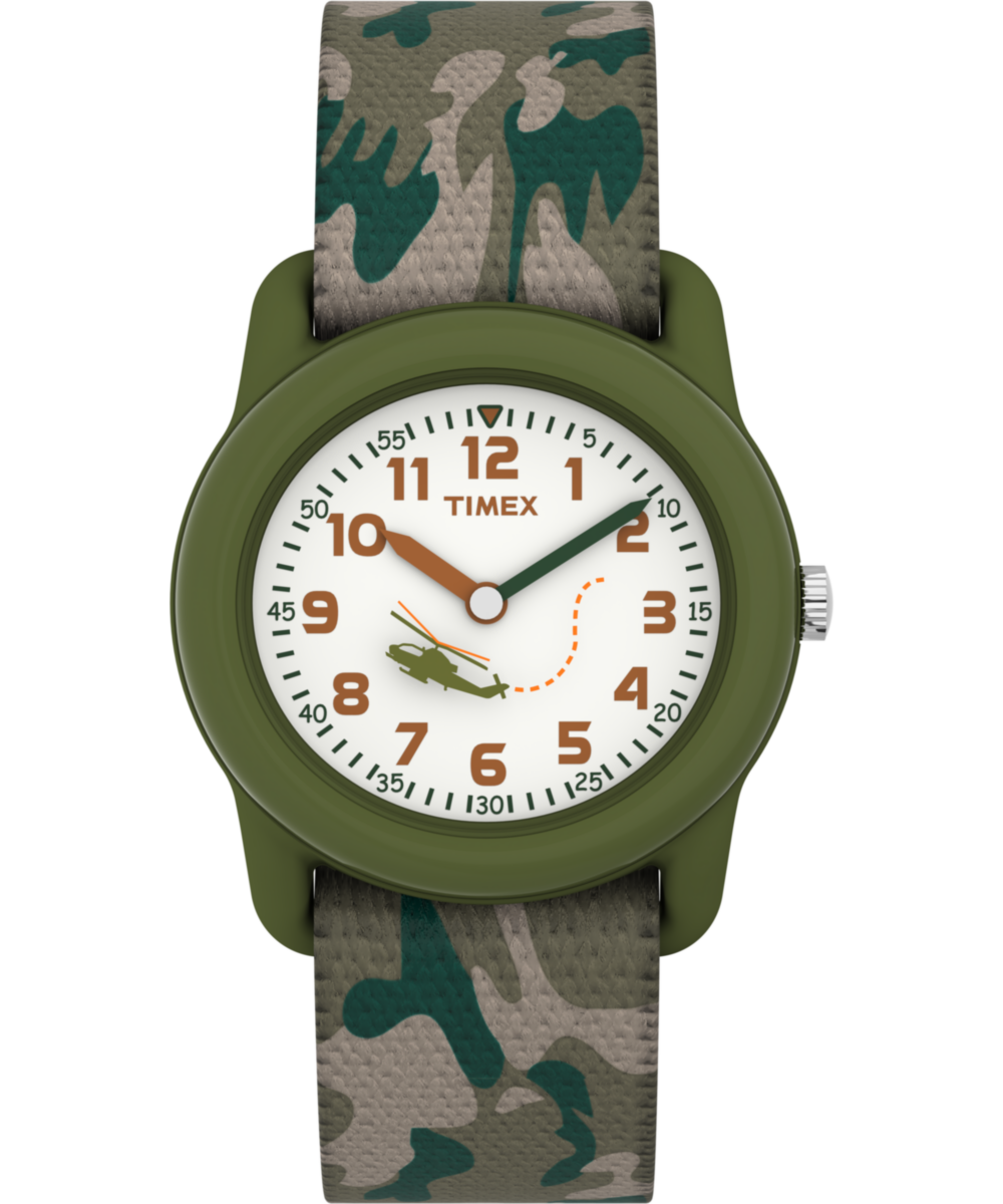 Timex TIMEX TIME MACHINES 29mm Green Camo Elastic Fabric Kids Watch