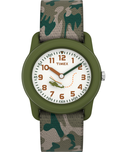 Timex TIMEX TIME MACHINES 29mm Green Camo Elastic Fabric Kids Watch