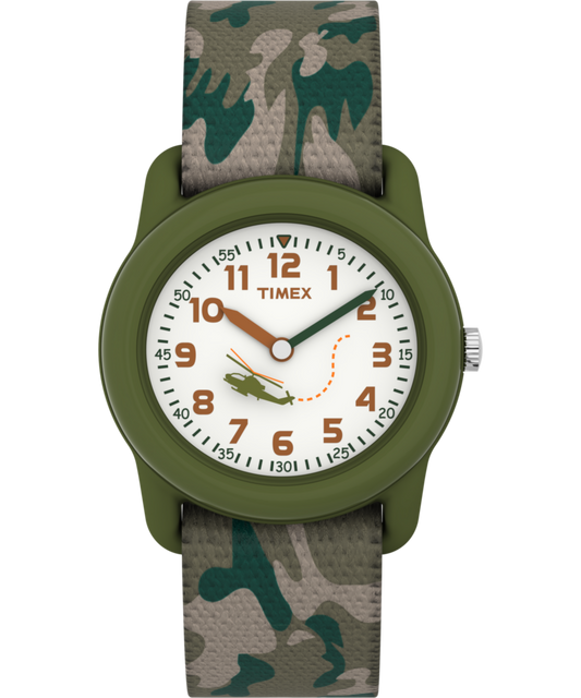 Timex TIMEX TIME MACHINES 29mm Green Camo Elastic Fabric Kids Watch