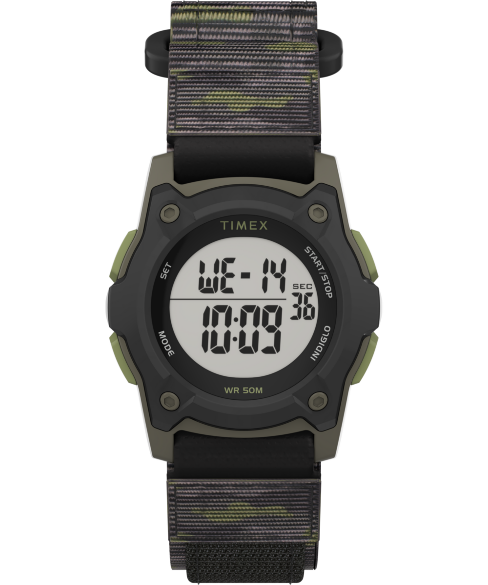 Timex TIMEX TIME MACHINES 35mm Green/Brown Camo Fast Wrap Kids Digital Wat