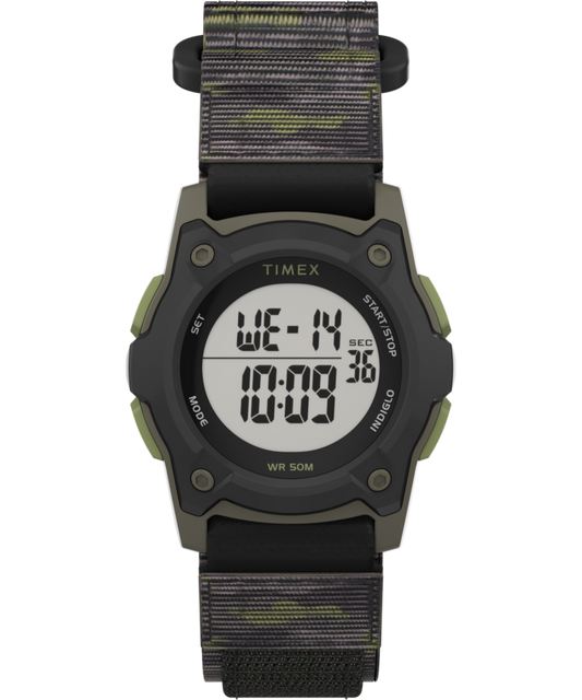 Timex TIMEX TIME MACHINES 35mm Green/Brown Camo Fast Wrap Kids Digital Wat