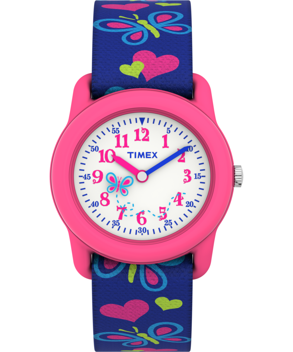 Timex TIMEX TIME MACHINES 29mm Butterflies and Hearts Blue Elastic Fabric K