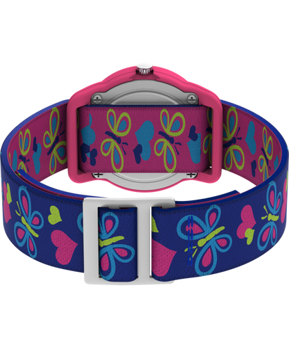 Timex TIMEX TIME MACHINES 29mm Butterflies and Hearts Blue Elastic Fabric K