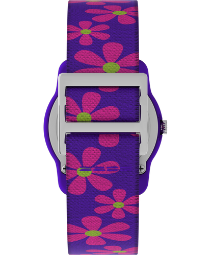 Timex TIMEX TIME MACHINES 29mm Purple Floral Elastic Fabric Kids Watch