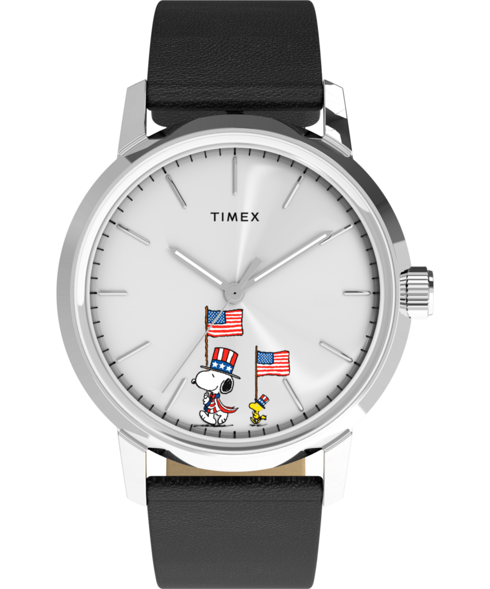 Timex Peanuts x Timex Marlin Automatic Americana 40mm Leather Strap Watch