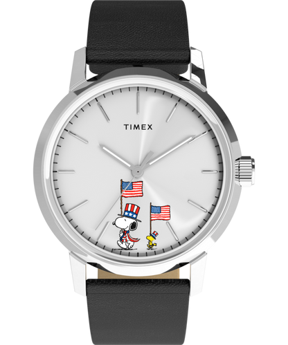 Timex Peanuts x Timex Marlin Automatic Americana 40mm Leather Strap Watch