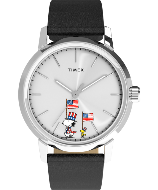 Timex Peanuts x Timex Marlin Automatic Americana 40mm Leather Strap Watch