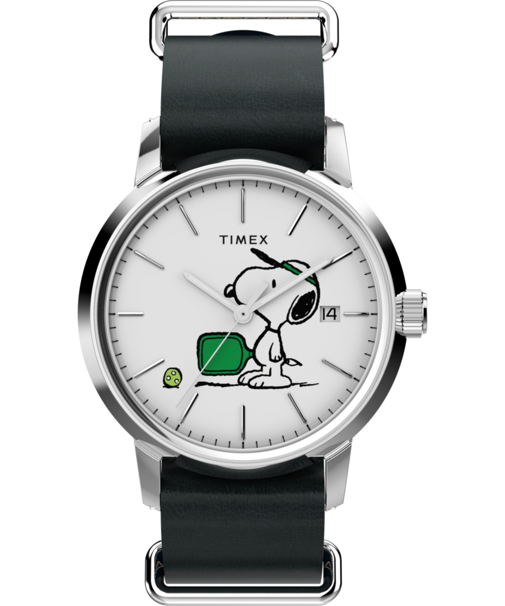 Timex Peanuts x Timex Marlin Automatic Pickleball 40mm Leather Strap Watch