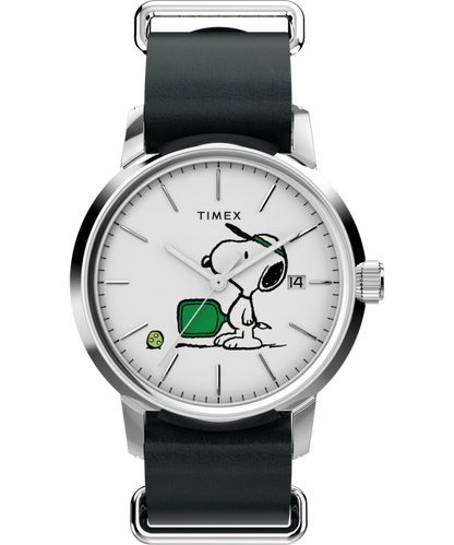 Timex Peanuts x Timex Marlin Automatic Pickleball 40mm Leather Strap Watch