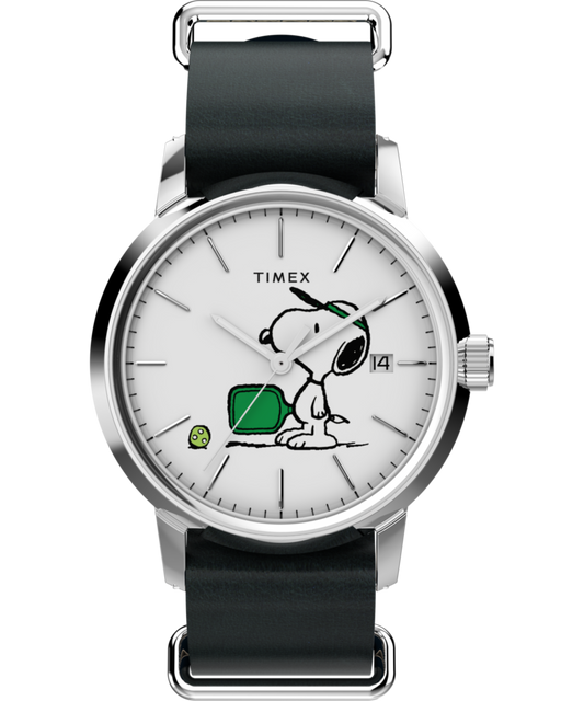 Timex Peanuts x Timex Marlin Automatic Pickleball 40mm Leather Strap Watch