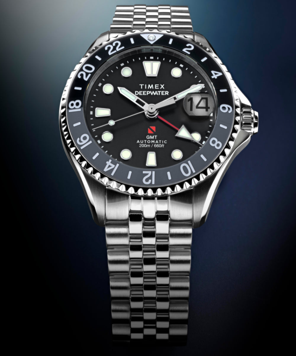 Timex Deepwater Meridian 200 Automatic GMT 42mm Stainless Steel Bracelet Wat