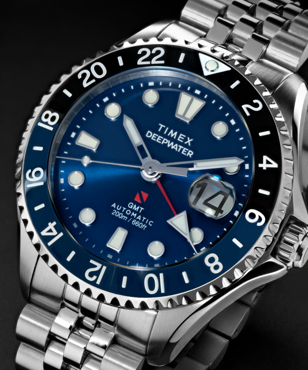 Timex Deepwater Meridian 200 Automatic GMT 42mm Stainless Steel Bracelet Wat