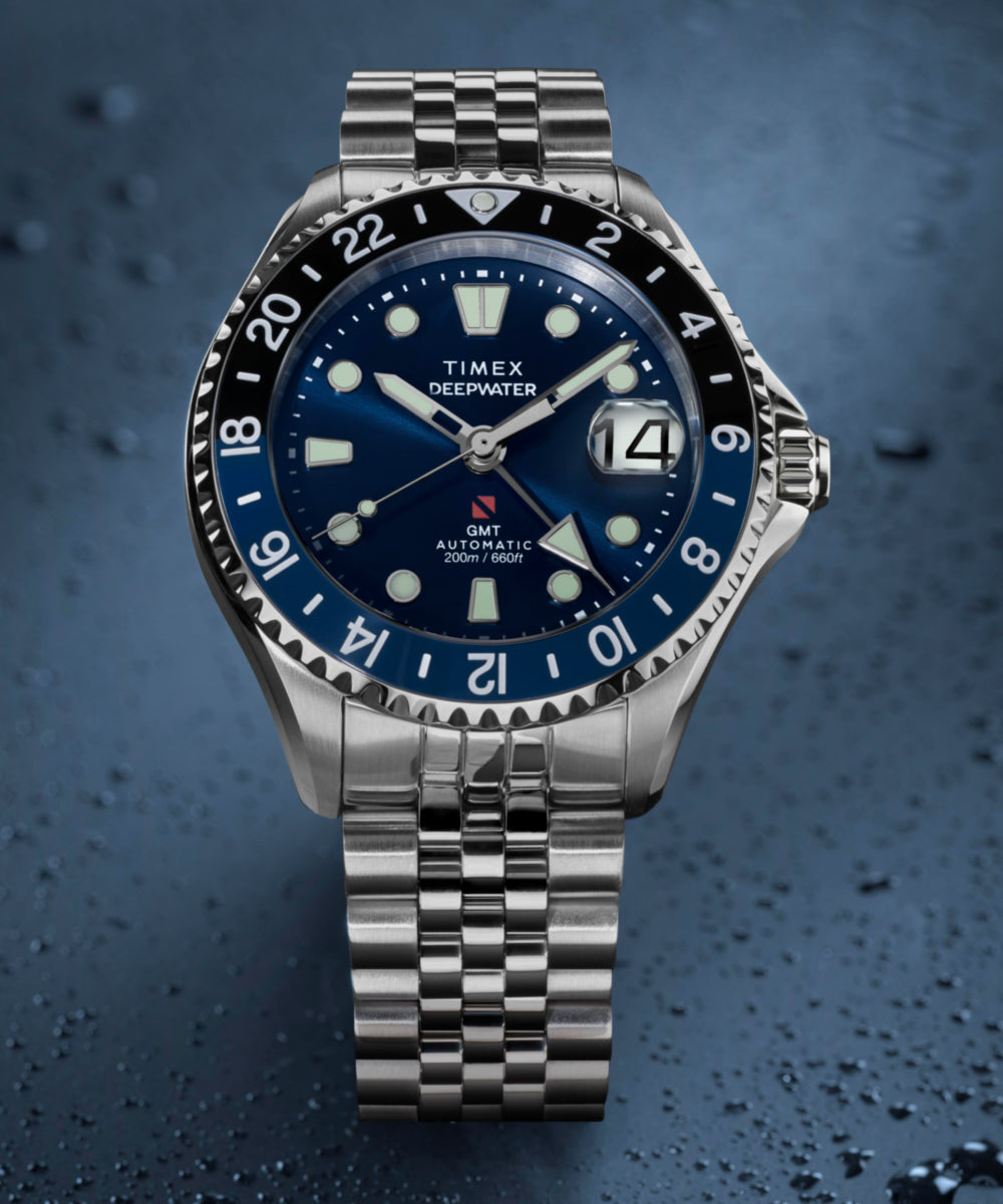 Timex Deepwater Meridian 200 Automatic GMT 42mm Stainless Steel Bracelet Wat