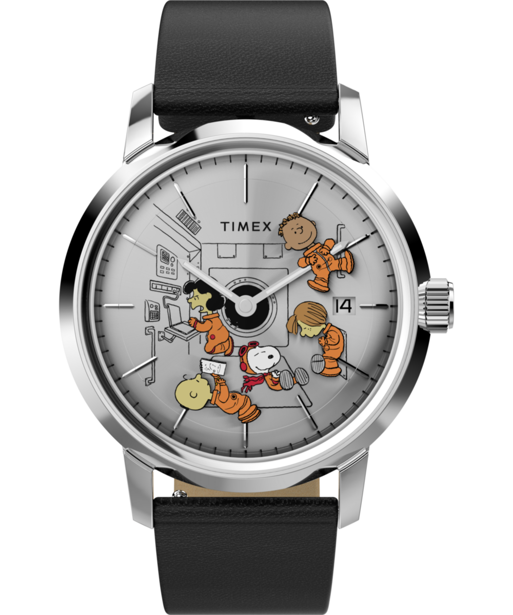 Timex Peanuts x Timex Marlin Automatic Space 40mm Leather Strap Watch