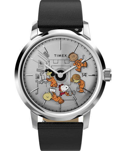 Timex Peanuts x Timex Marlin Automatic Space 40mm Leather Strap Watch