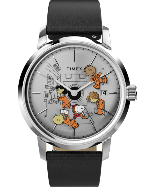 Timex Peanuts x Timex Marlin Automatic Space 40mm Leather Strap Watch