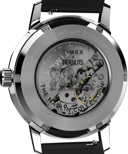 Timex Peanuts x Timex Marlin Automatic Space 40mm Leather Strap Watch