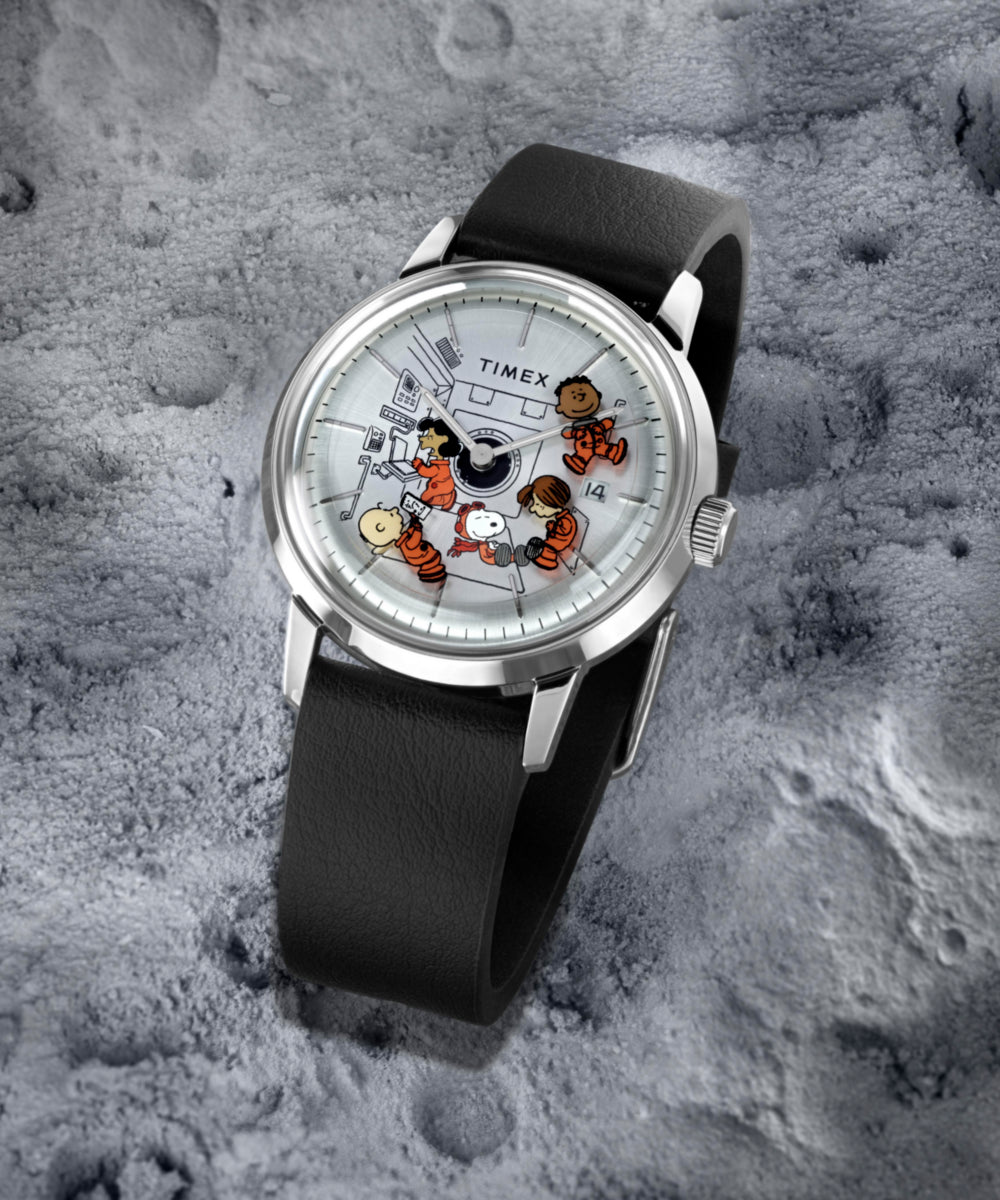 Timex Peanuts x Timex Marlin Automatic Space 40mm Leather Strap Watch