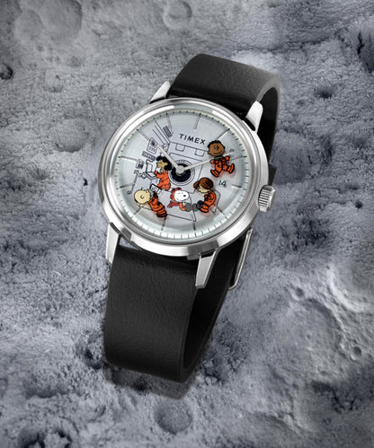 Timex Peanuts x Timex Marlin Automatic Space 40mm Leather Strap Watch