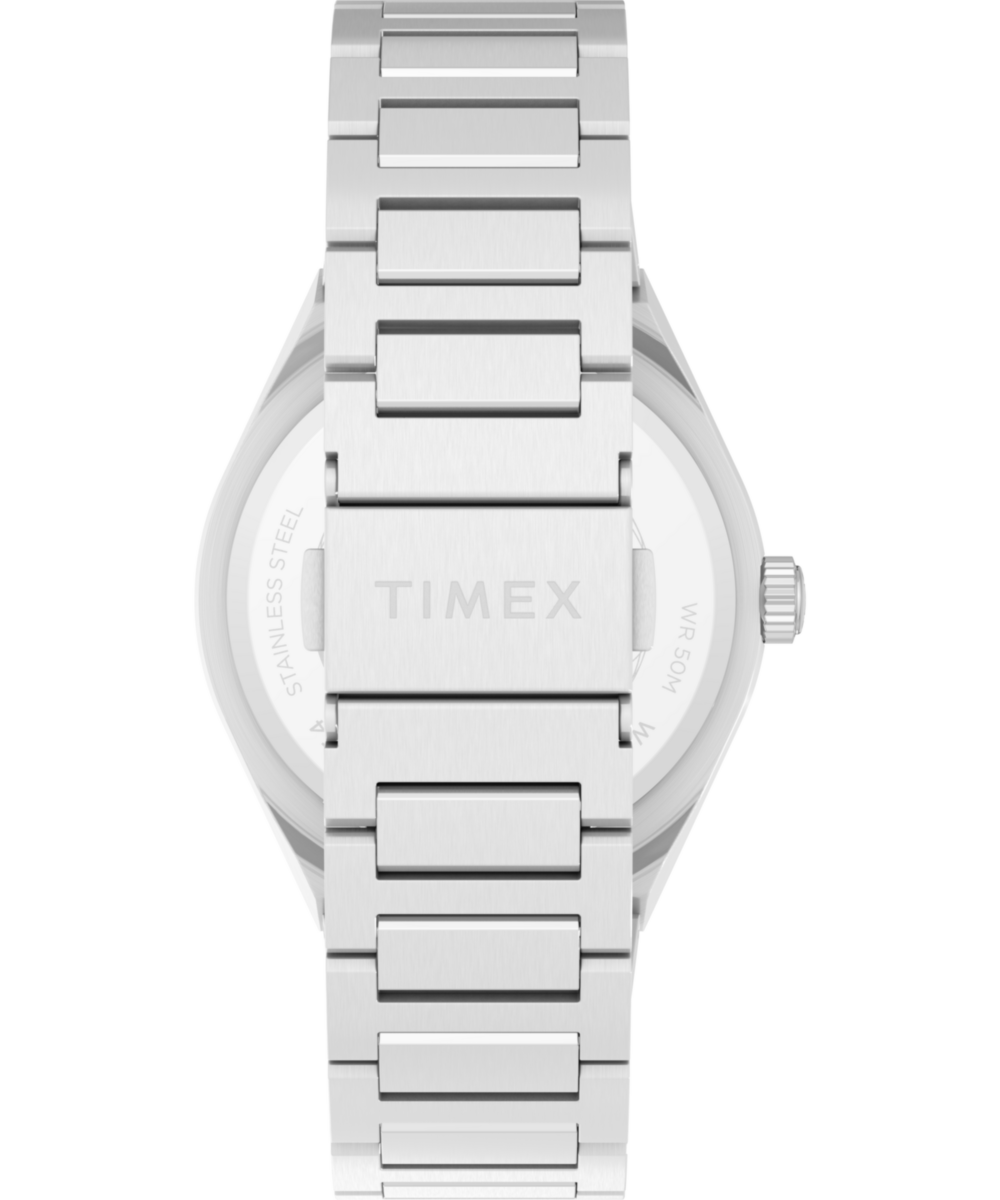 Timex Q Timex Continental Day and Date 39mm Stainless Steel Bracelet Watch