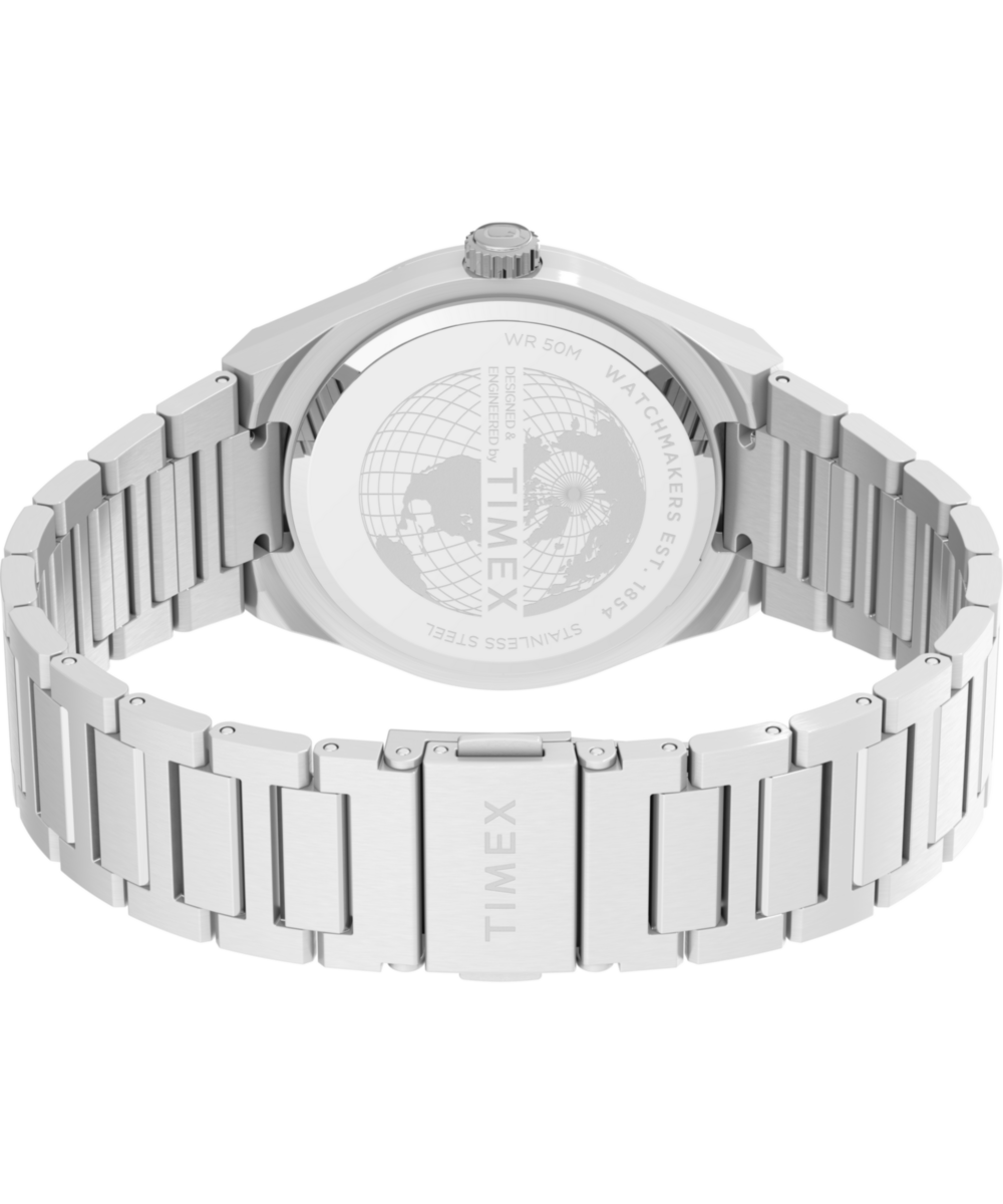 Timex Q Timex Continental Day and Date 39mm Stainless Steel Bracelet Watch