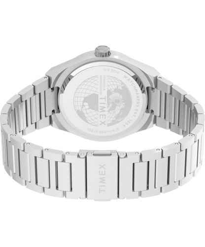 Timex Q Timex Continental Day and Date 39mm Stainless Steel Bracelet Watch