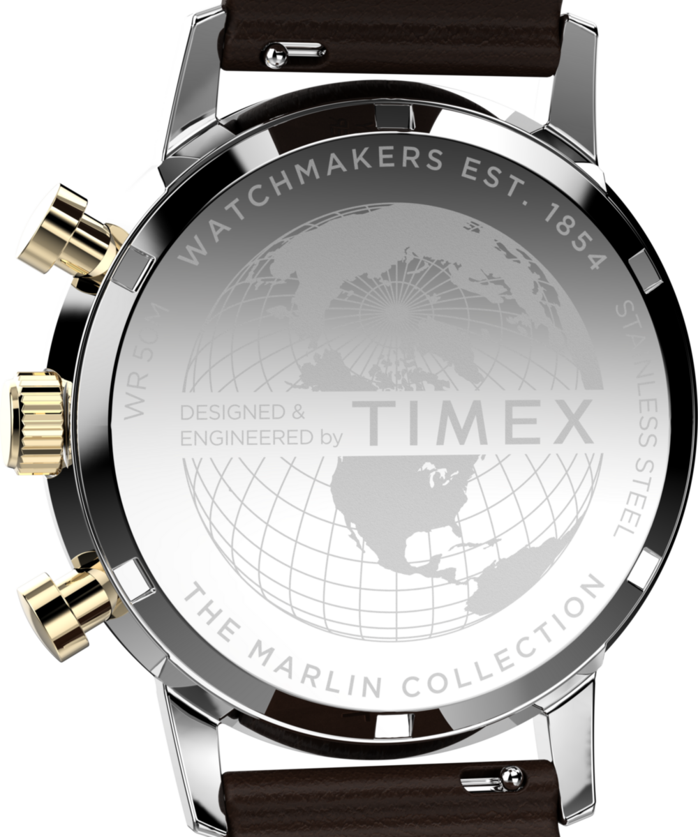 Timex Marlin Chronograph Tachymeter 40mm Leather Strap Watch