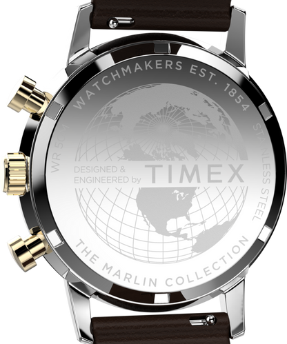 Timex Marlin Chronograph Tachymeter 40mm Leather Strap Watch