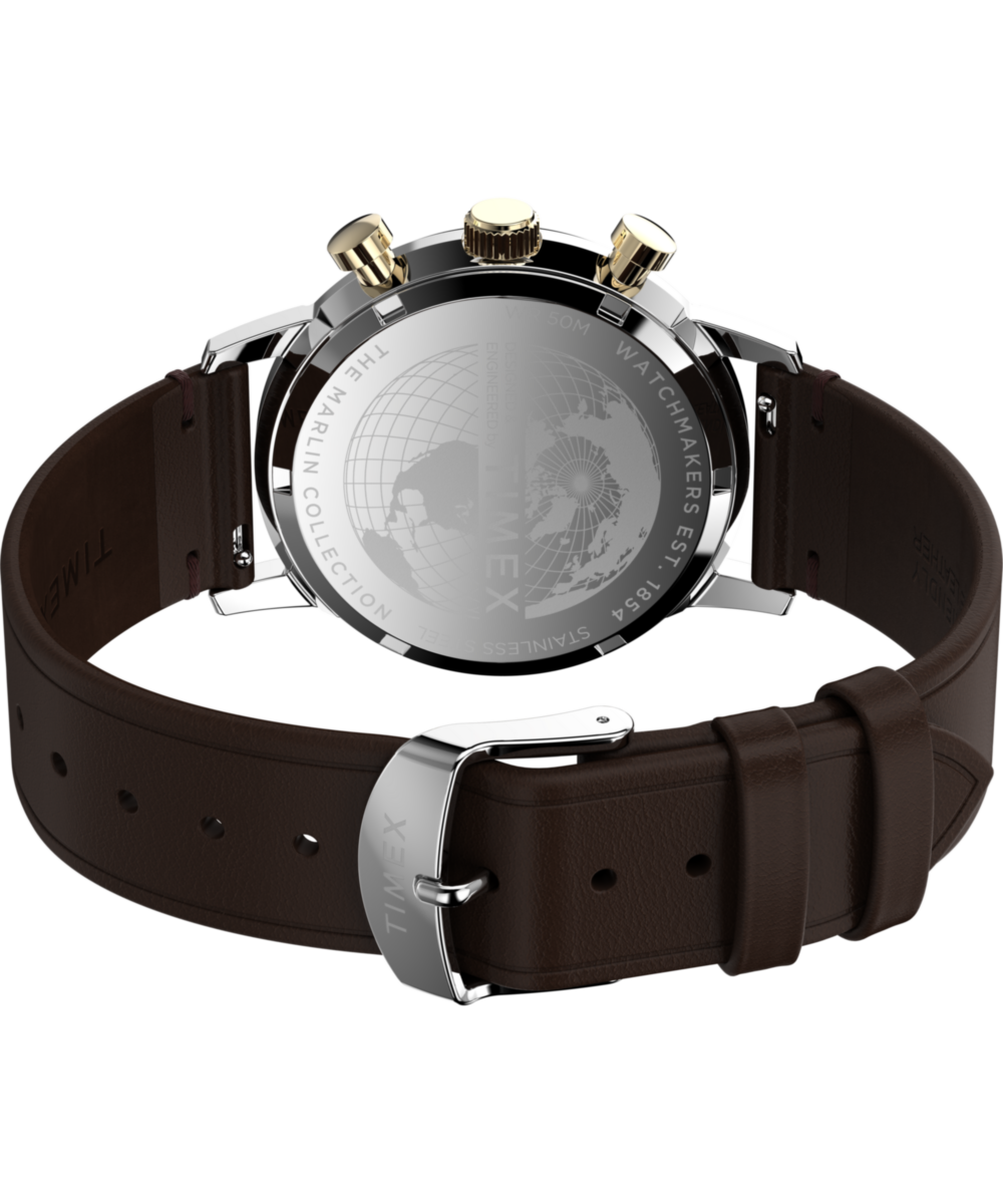 Timex Marlin Chronograph Tachymeter 40mm Leather Strap Watch