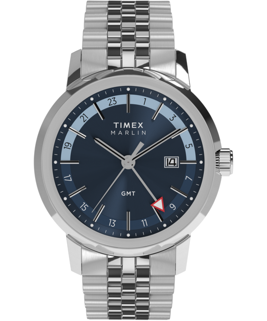 Timex Marlin Quartz GMT 40mm Stainless Steel Bracelet Watch