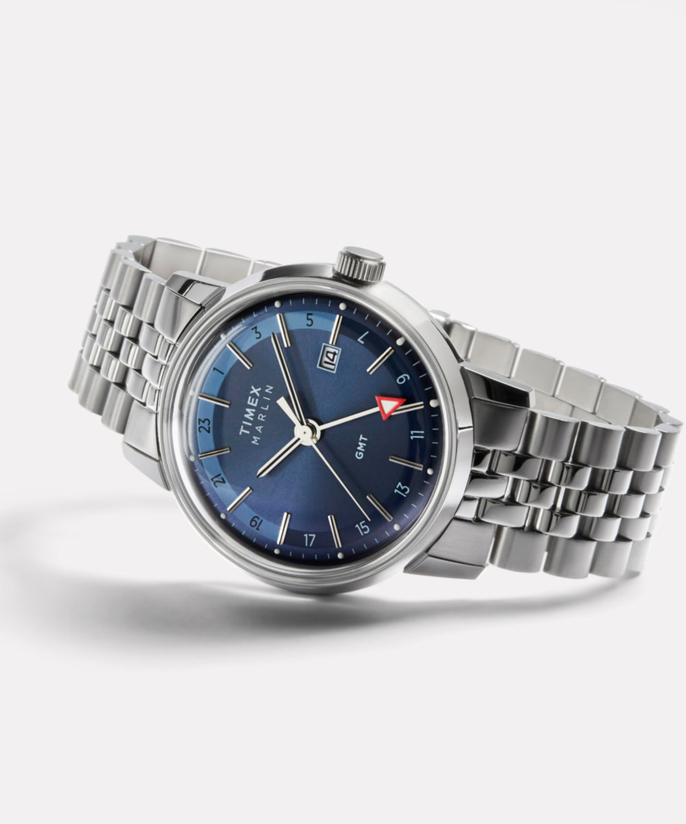 Timex Marlin Quartz GMT 40mm Stainless Steel Bracelet Watch